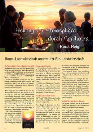 2018-08, Die Wurzel Nr. 03/2018, Heilung der Atmosphäre durch Agnihotra, Interview mit Horst Heigl