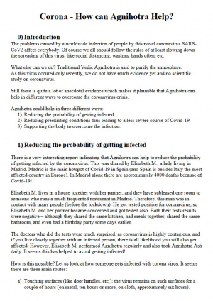 2021, Corona - how can Agnihotra help?